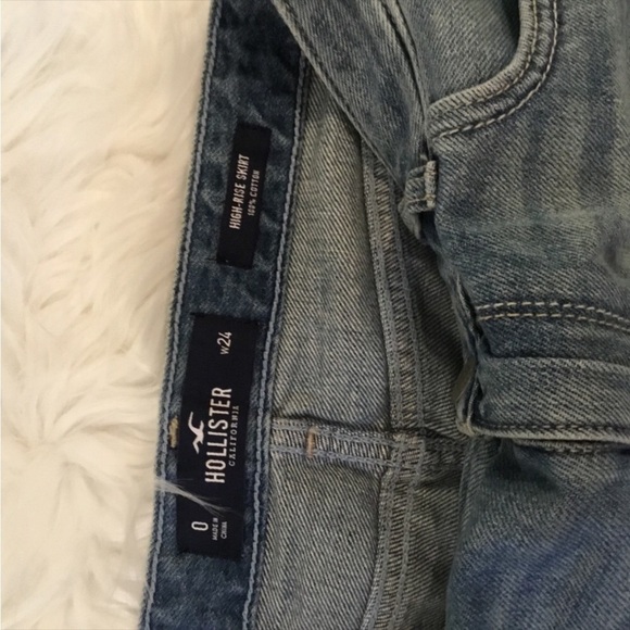 Hollister size 0 (w24) height rise jean skirt with frayed hem 5 pocket - Picture 8 of 12
